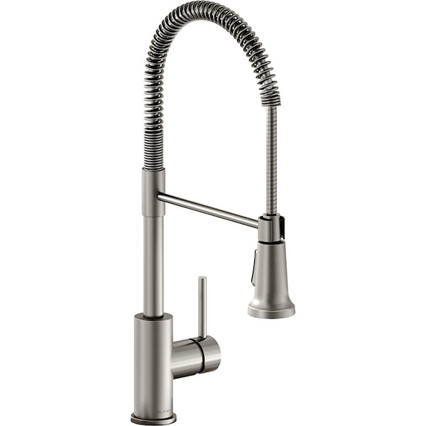 Elkay Avado Single Hole Kitchen Faucet with Semi-professional Spout and Lever Handle Lustrous Steel LKAV2061LS - main